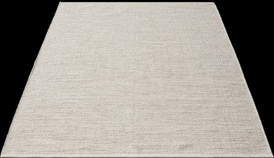 Karpet24 Tapis Stockholm en laine tissée lisse fait main Crème Beige-70x240