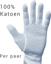Katoenen handschoenen wit - per paar - Medium - voor eczeem / allergie / handcreme - juweliers / munt handschoen