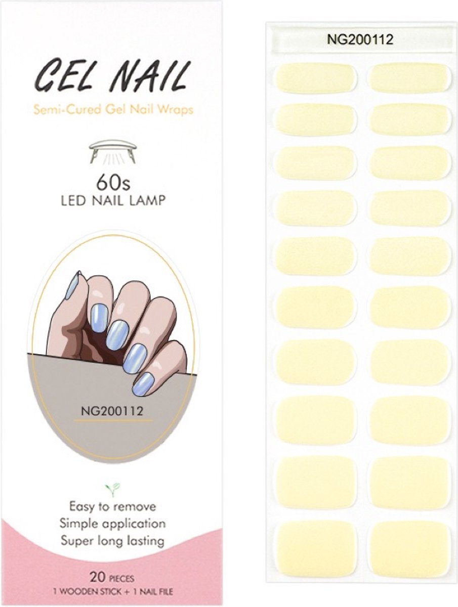 Goedkoopste Gel Nail Wraps – Gel Nagel Wraps – Gel Nail Stickers – Gel Nagel Folie - UV lamp - Yellow