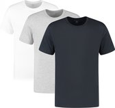 Michael Kors performance cotton 3P O-hals shirts basic zwart, grijs & wit - L