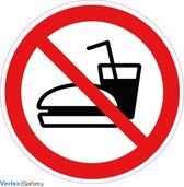 Vertex Pictogram sticker ''Verboden Eten en drinken'' 10x10 cm