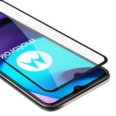 Cadorabo Screenprotector geschikt voor Motorola MOTO E20 / E30 / E40 Volledig scherm pantserfolie Beschermfolie in TRANSPARANT met ZWART - Gehard (Tempered) display beschermglas in 9H hardheid met 3D Touch