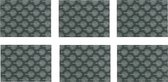 Krumble Placemat - Boom patroon - Set van 6 - Placemats - Borden onderlegger - Tafelbeschermer - Tafelaccessoires - Rechthoek - Katoen - Antraciet met beige - 30 x 40 cm
