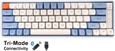 LANGTU GK65 Gasket Mechanisch Draadloze Gaming Toetsenbord - Tri mode - QWERTY - 65 Keys - Blauw wit