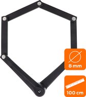 AXA Fold Lite 100 – Faltschloss Fahrrad – Länge 100 cm – Sicherheitsstufe 7 – Leichtes Fahrradschloss – Mit 2 Schlüsseln – Inkl. Halterung, Schwarz