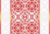 Fotobehang - Vlies Behang - Geometrisch Ornament in wit en rood - 368 x 254 cm