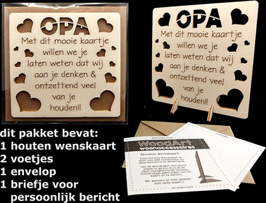 Wenskaart - Opa - Hout - Standaard