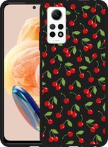 Cazy Hoesje Zwart geschikt voor Xiaomi Redmi Note 12 Pro 4G Kersen