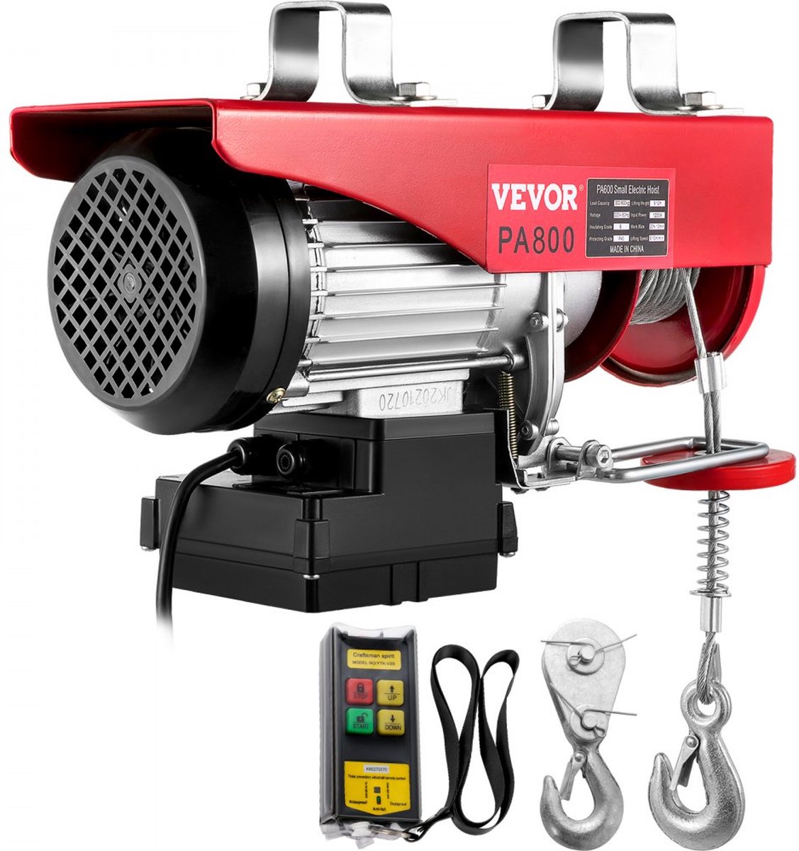 Elektrische Kabeltakel Hoist Lifting 400kg/800kg 1450 W Elektrische Lier met Draadloze Afstandsbediening Elektrische Hoist Winch Gelegeerd Staal