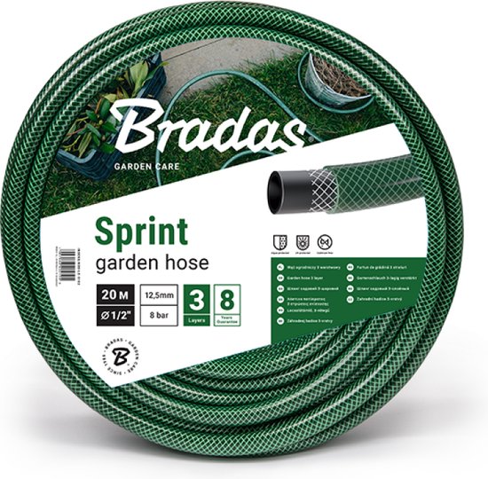 Foto: Bradas tuinslang sprint 50m 1 2 13mm half duims drielaags groen