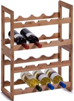 Houten wijnflessen rekken/wijnrekken stapelbaar voor 16 flessen 47 cm - Zeller - Keukenbenodigdheden - Woonaccessoires/decoratie - Wijnflesrekken/wijnflessenrekken/wijnrekken - Rek/houder voor wijnflessen