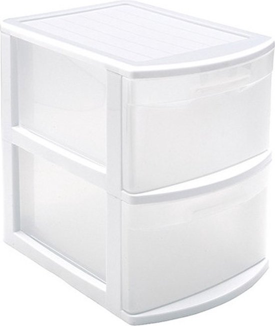 Caisson à tiroirs / organisateur de bureau avec 2 tiroirs blanc /  transparent - 39 x... | bol.