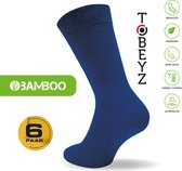 Tobeyz - Hoogwaardig Bamboe sokken - 6 paar Donker Blauw - Bamboe 80% - Maat 43/46 - Voor dames en heren