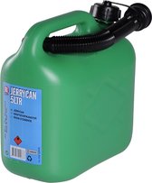 Jerrycan pour le carburant 5 litres vert - avec bec verseur - pour l'essence et le diesel entre autres