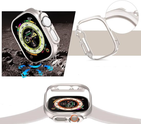 Strap-it Geschikt voor Apple Watch Ultra PC hard Case - AW Ultra case 49mm - sterrenlicht - hoesje - beschermhoes - protector - bescherming