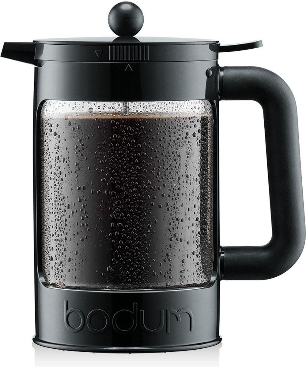Bodum | Bean Cafetière voor ijskoffie / cold brew | Kunststof BPA-vrij | 1.5L | 12 kops | Zwart