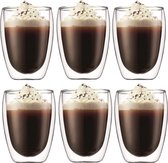 Louvira - latte macchiato glazen - 350 ml - 6 stuks - Theeglazen - dubbelwandige glazen - latte macchiato glazen dubbelwandig - latte glazen - Koffieglazen - Cappuccino glazen