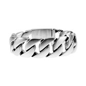 Armband Heren - Licht Mat Gepolijst RVS - Gourmet Schakelsarmband - Brede Armband