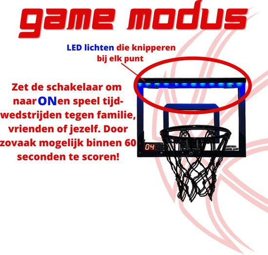 Go hoop - Mini hoop - Mini basketbal set - Met scoreteller - LED lichten - Basketbalring - Mini basketbalbord - Train & Go