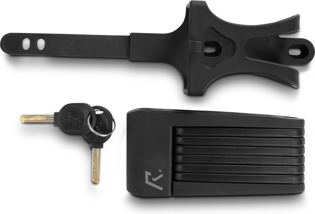 RFR Opvouwbaar slot - Fietsslot - Extra veilige sluitcilinder - Incl. twee sleutels en houder - 7 x 700 mm - Zwart
