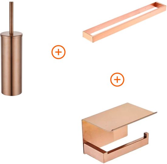 Toilet accessoires set Copper exclusief met beugel