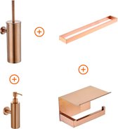 Toilet accessoires set Copper design met beugel en zeepdispenser