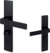 ELIOT® deurklink met WC / badkamer slot - slotafstand 55mm - mat zwart