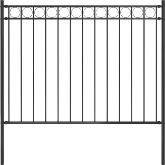 Clôture de jardin The Living Store - Acier - 170x150 cm - Zwart