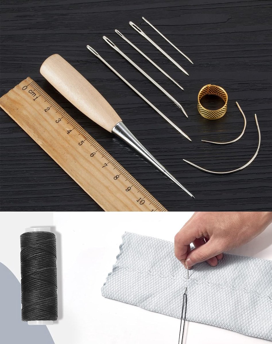iLamdeetek 11 Pcs Leather Sewing Needles, Hand Leather