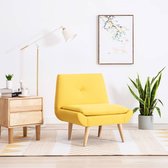 The Living Store fauteuil geel polyester 73x66x77 cm - met rubberwood poten