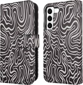 iMoshion Hoesje Geschikt voor Samsung Galaxy S22 Hoesje Met Pasjeshouder - iMoshion Design Bookcase smartphone - Meerkleurig / Black And White