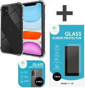 iMoshion Coque iPhone 11 antichoc et protecteur d'écran en Glas trempé et lot de 2 protecteurs d'objectif d'appareil photo - Transparent
