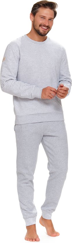 Doctor Nap Warme Katoenen Matching Familie Gezin Pyama Heren Lange Mouw Lange Broek Kerst Winter Grijs PMB.5248 L