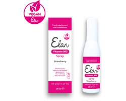 Elan Vegan vitamine B12 spray - 25 ml - extra hoog (optimaal) gedoseerd - aardbeismaak (1.000 mcg vitamine B12)