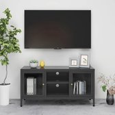 The Living Store TV-kast - 105 x 35 x 52 cm - antraciet - stalen constructie