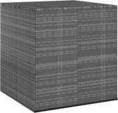 The Living Store Opbergkist - PE Rattan - Grijs - 100 x 97.5 x 104 cm - Duurzaam