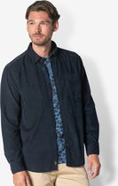 Twinlife Heren Corduroy Shirt Geweven - Overhemd - Comfortabel - Herfst en Winter - Blauw - 2XL