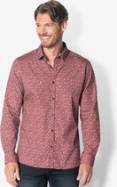 Twinlife Heren Shirt Print, Geweven - Overhemd - Comfortabel - Regular Fit - Rood - 3XL