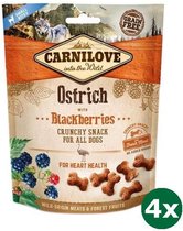 4x200 gr Carnilove crunchy snack struisvogel / zwarte bes hondensnack