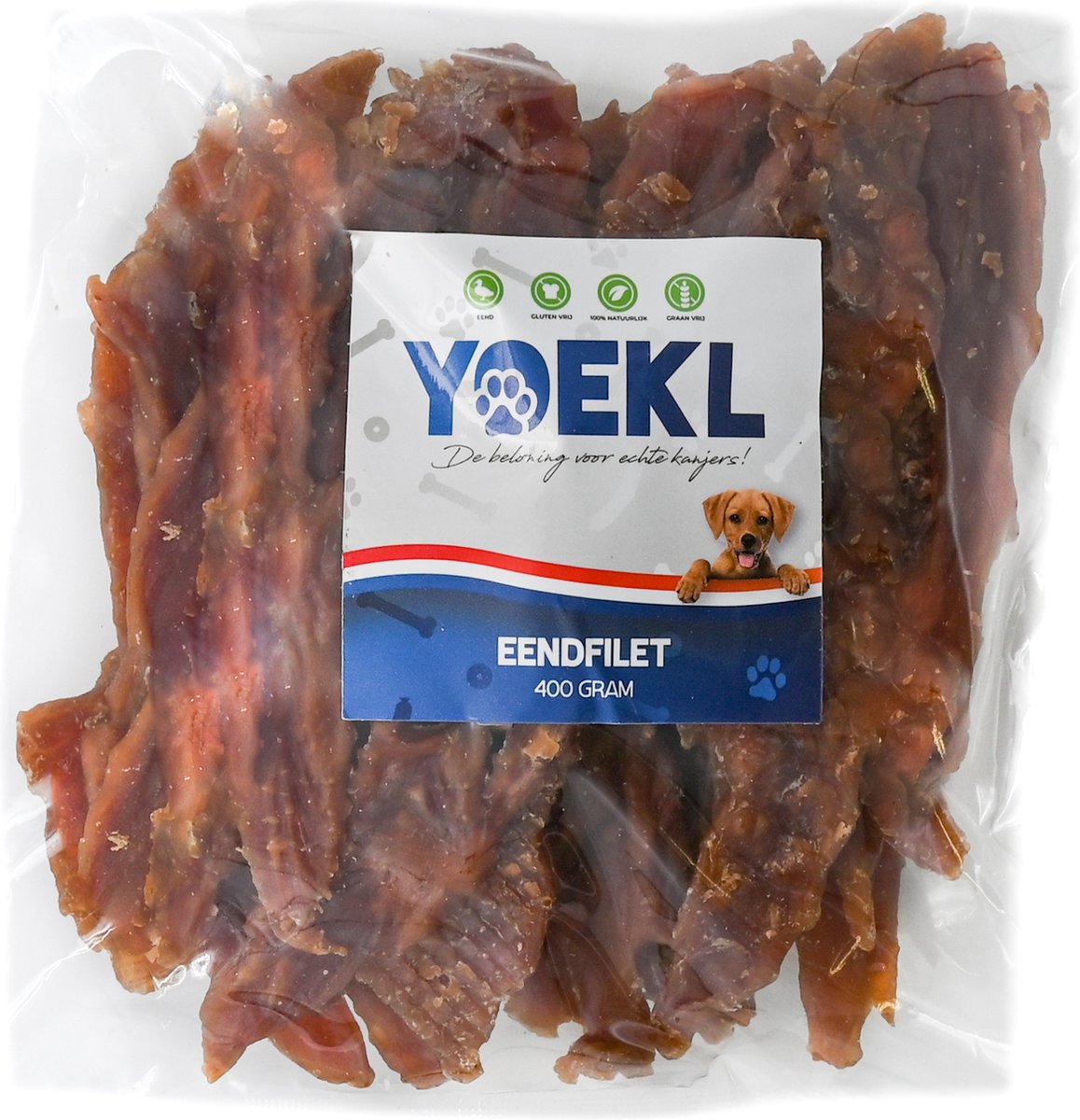 YOEKL Eendfilet - 400 Gram - Hondensnacks - Hondensnoepjes - Hondensnacks Gedroogd