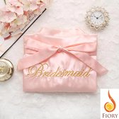 Fiory Kimono demoiselle d'honneur| Badjas Demoiselles D'honneur| Demoiselle d'honneur| Mariage| Enterrement de vie de garçon| Rose | XL
