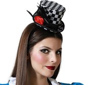 Dress up Dress up mini chapeau diadème - noir/blanc - filles/dames - Thème Clown