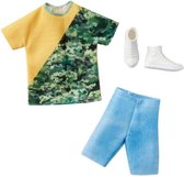 Barbie Ken Outfit Camouflage Shirt, korte broek en witte sneakers - Ken Kleding