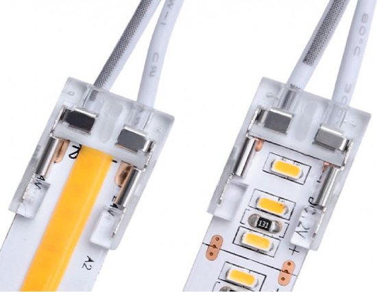 - LED strip 24V COB connector 10 MM - zonder solderen - Beginstuk 10cm