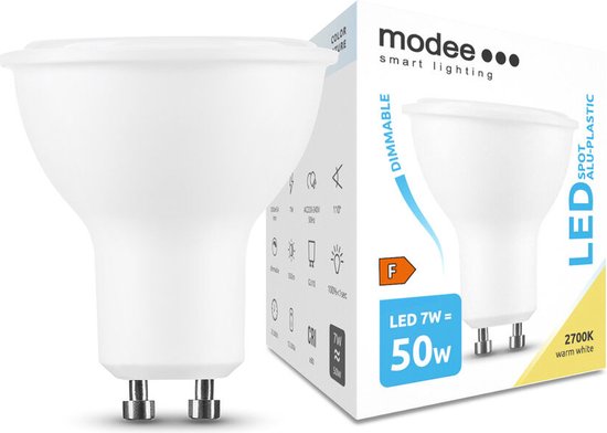 Modee Lighting - Voordeelpak 10x LED spot GU10 Dimbaar - 6W vervangt 50W - 4000K helder wit licht