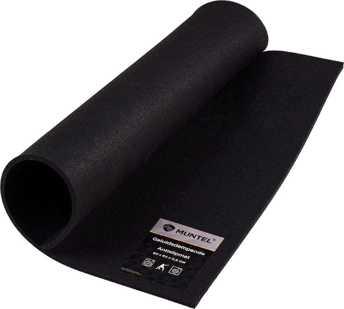 Muntel® Fitness Tegels - Vloer - Matten - Set van 12 - 60 x 60 x 0,8 cm - Zwart