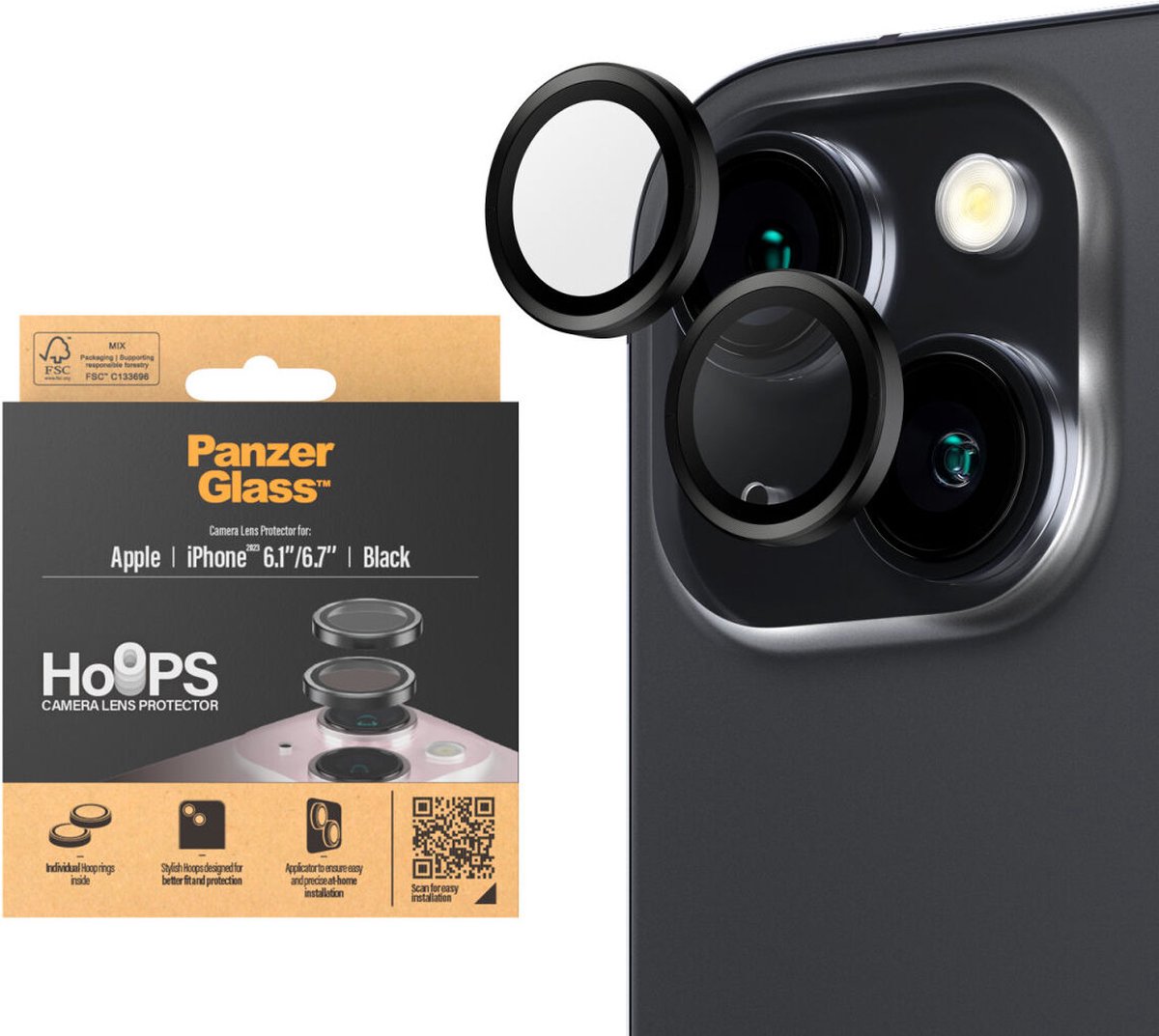 PanzerGlass Hoops Rings iPhone 15 / 15 Plus Camera Lens Protector Glas