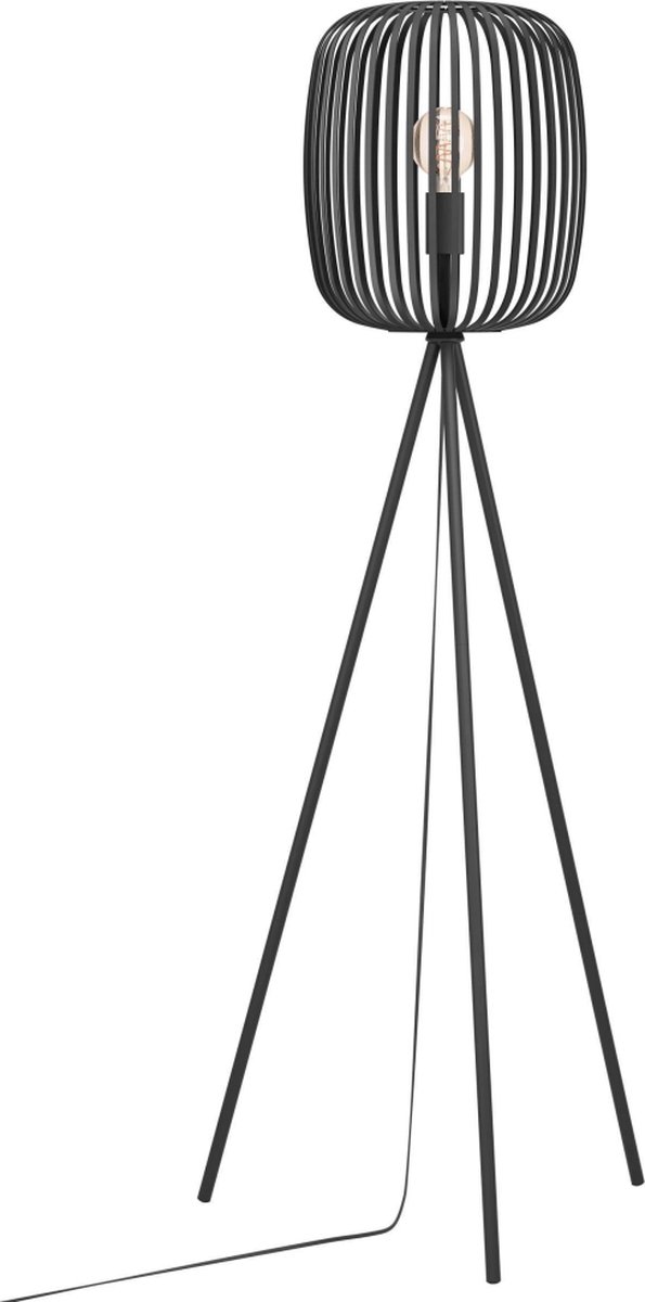 EGLO Vloerlamp Romazzina Zwart - Metaal Zwart - 140x33x33cm (hxbxd)