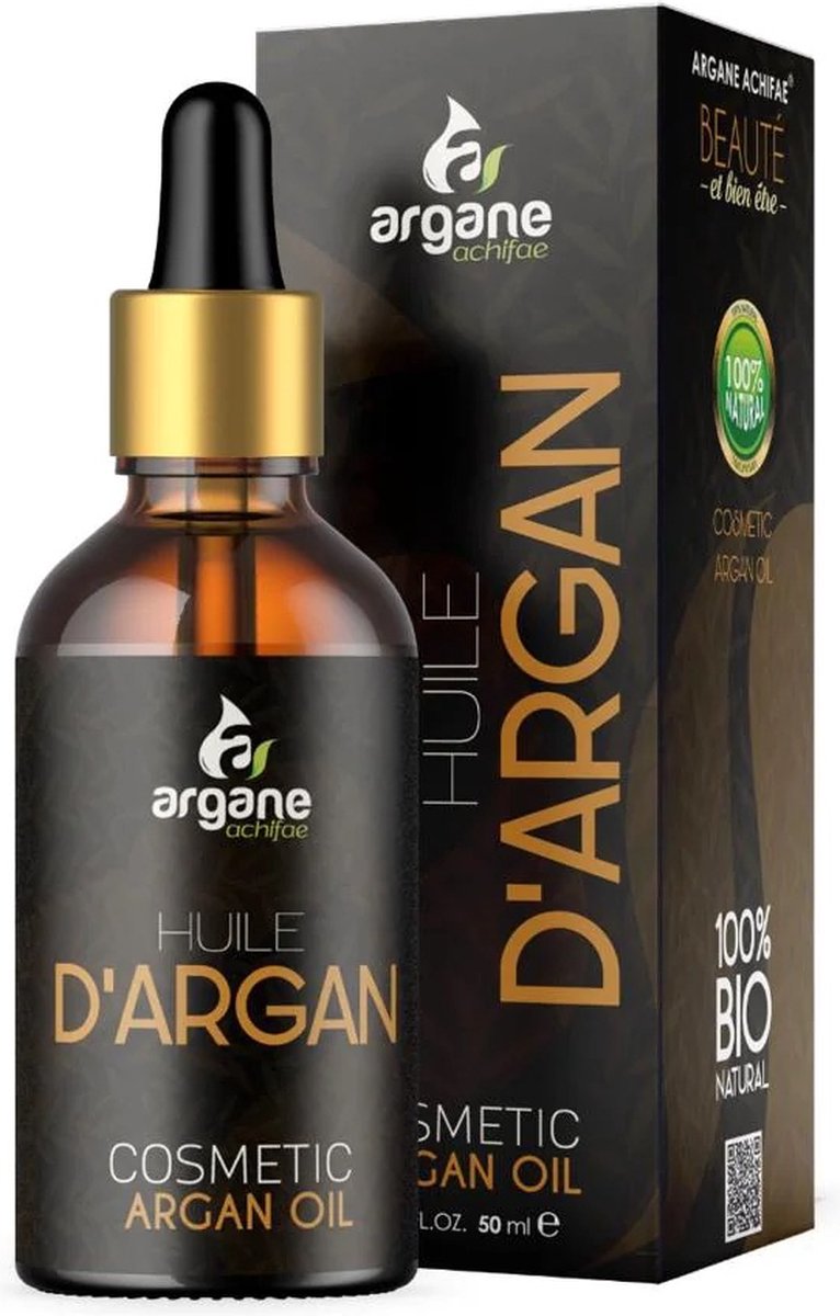 Argane Achifae Arganolie Puur 100 ml - Haar, huid & gezicht - Koudgeperst & biologisch - Omega 6 & 9 en vitamine E - Herstellend, voedend en beschermend - Tegen huidveroudering - Gecertificeerde Marokkaanse arganolie - Moroccan Argan Oil