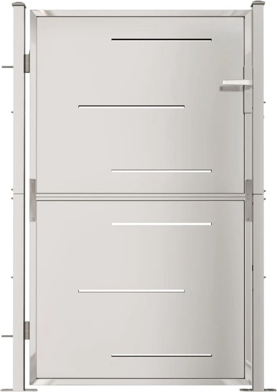 Portail extérieur The Living Store - Acier inoxydable - 100x150cm - Incl -  serrure